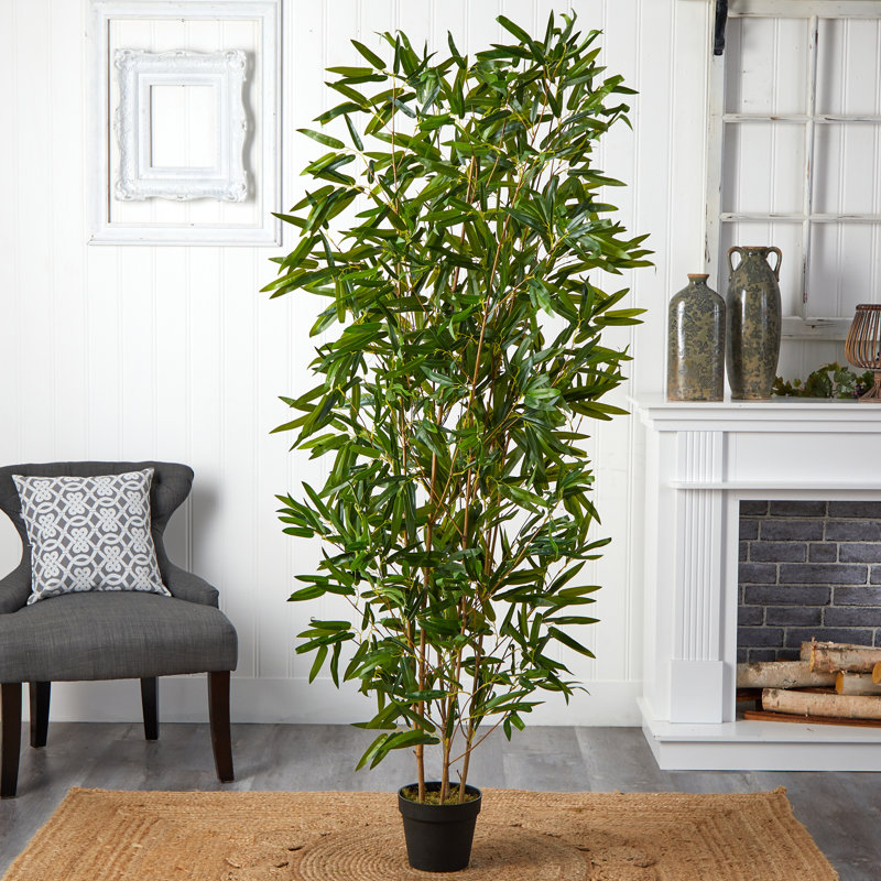 6 pi Arbre artificiel en bambou (Real Touch) résistant aux rayons UV (intérieur / extérieur)