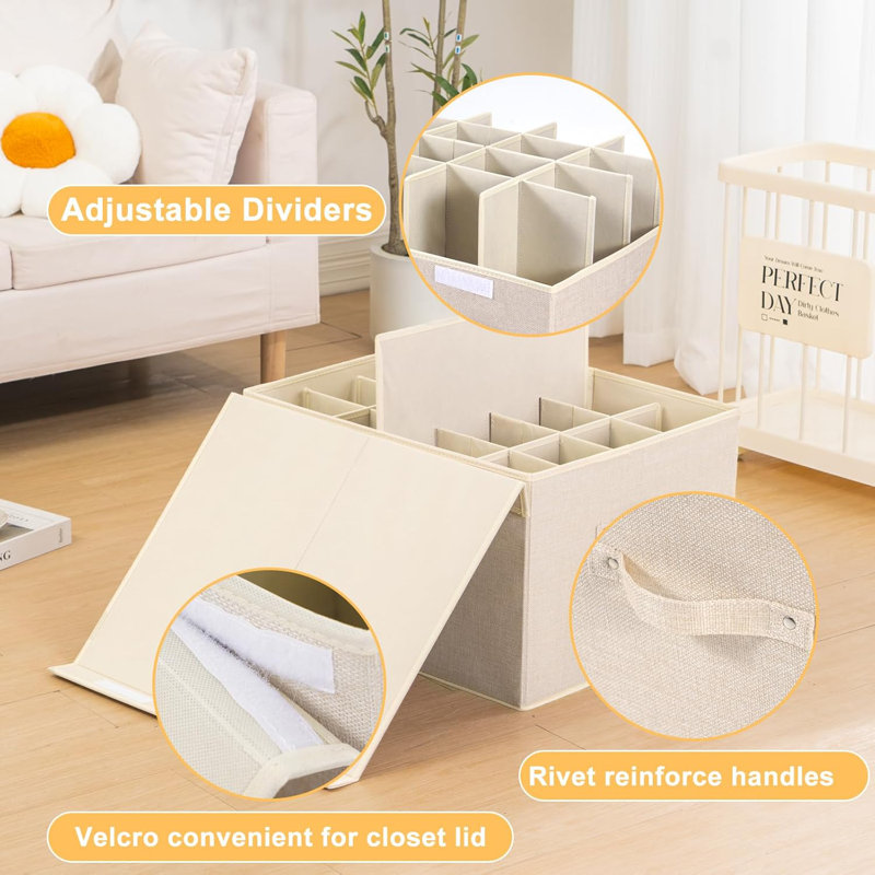 2-pack Stackable Shoe Storage Boxes Cream