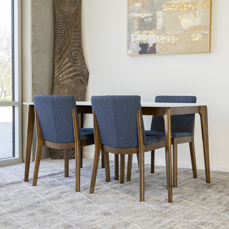 Ensemble repas pour 4 personnes Elenita, Blanc, Bleu