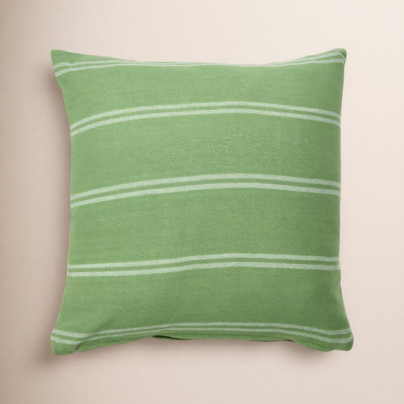 Hudie Striped Cotton Throw Pillow, Green, Pillow Cover Only - No Insert