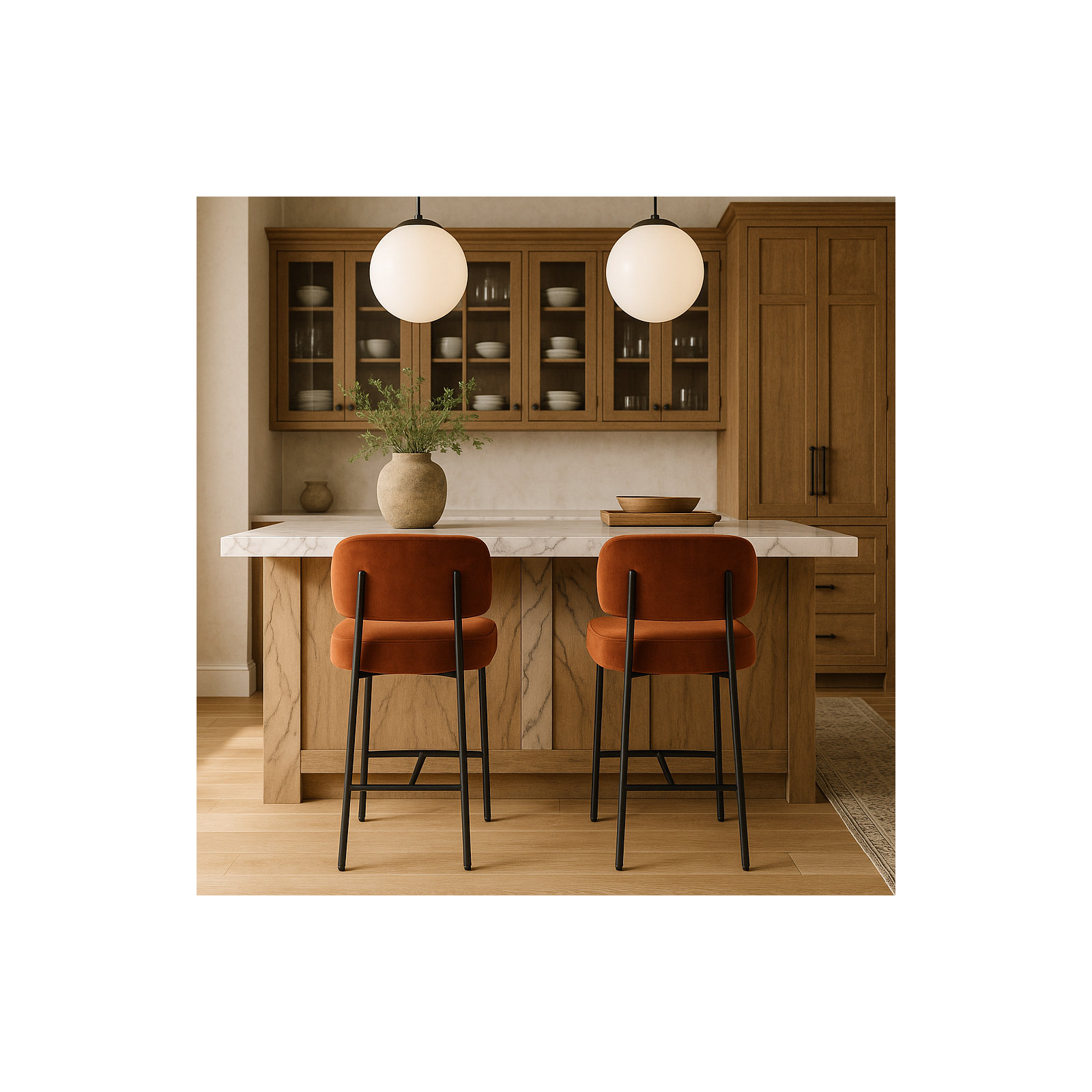 Zarelle Upholstered Counter Stool, Cognac Performance Fabric
