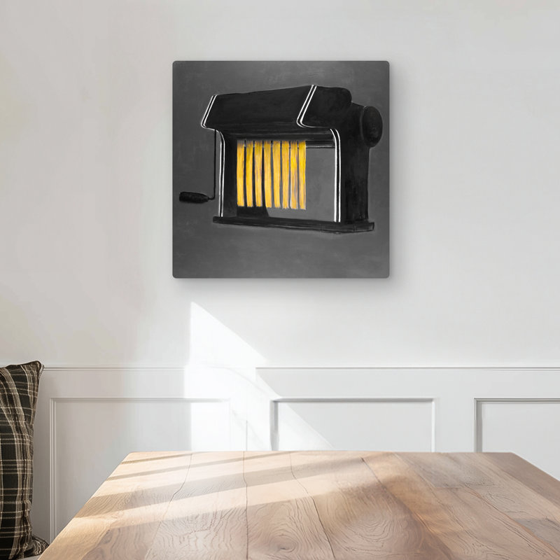 Fresh Pasta Machine - Black Metal Print for Kitchen Decor