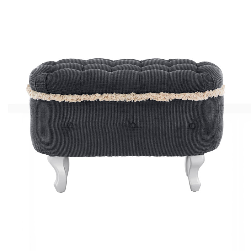 29.5" End of Bed Bench with Button-Tufted, Grey