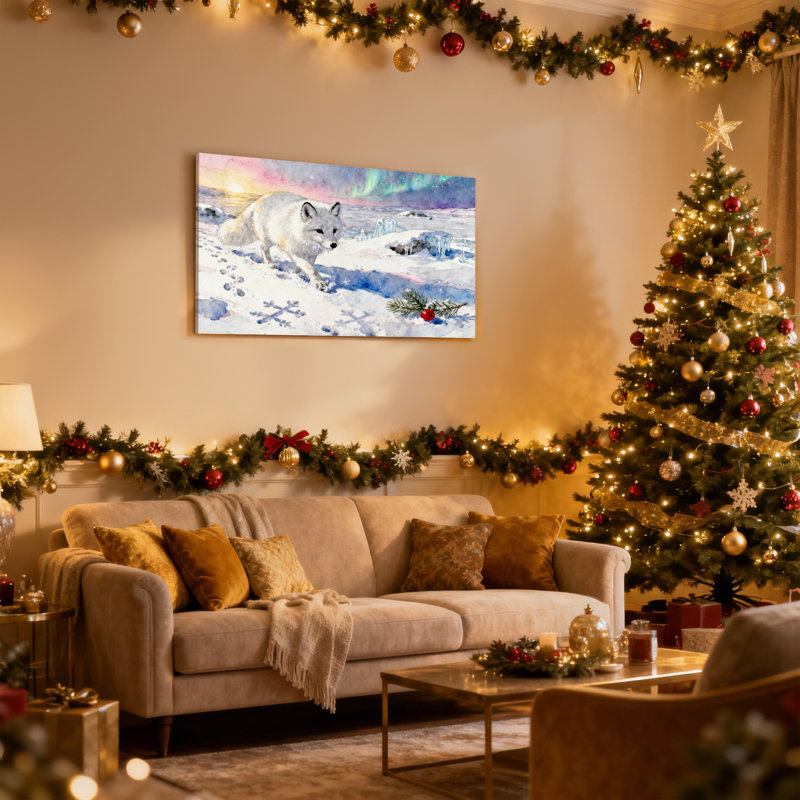 Christmas Christmas Fox, H 12 po x l 18 po