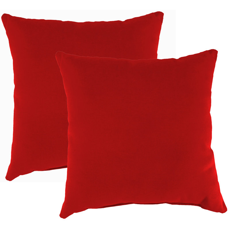 Sunbrella Outdoor Throw Pillow, Canvas Logo Red