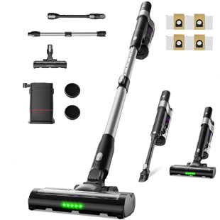 Cordless Stick Vacuum Cleaner With Charging Base, LED Motorized Floor Head, Multi-Attachment Cleaning System