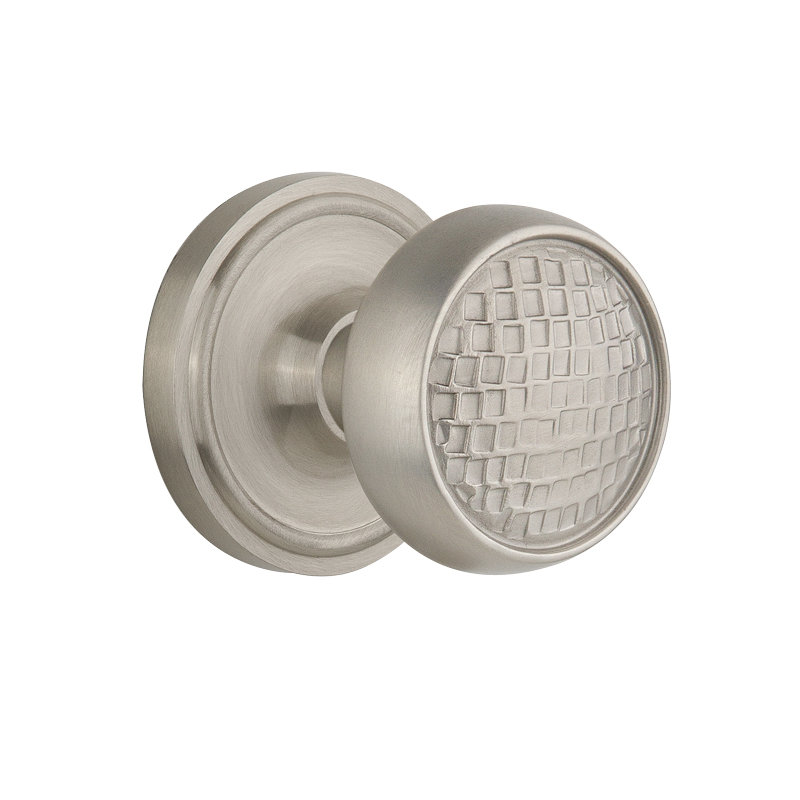 Classic Rosette with Craftsman Door Knob, Satin Nickel
