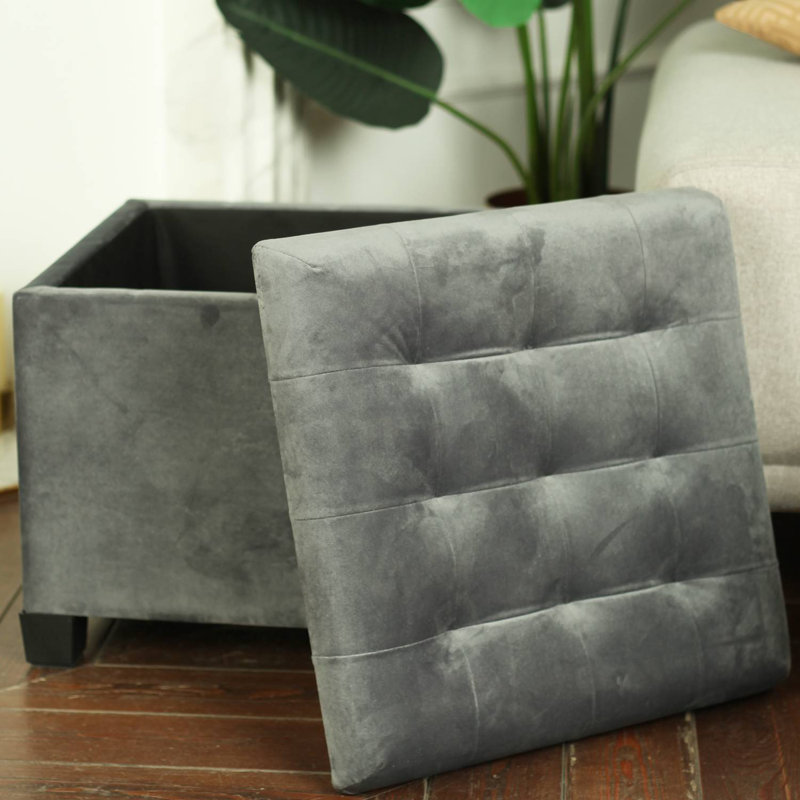 Stool with Storage, Grey