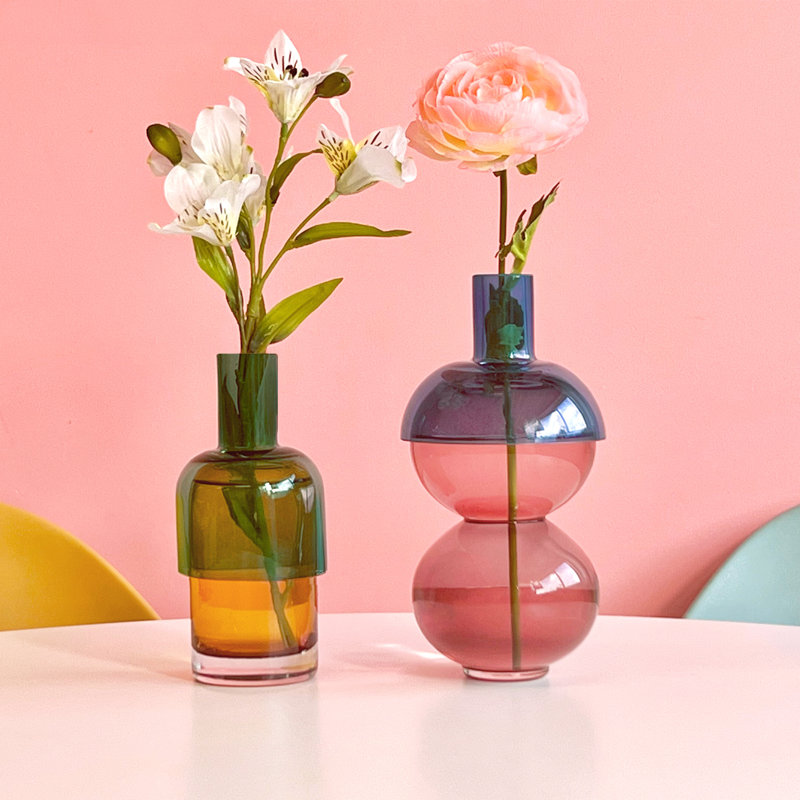 Fusion Cherry Small Set - Vase, Pink/Blue/Yellow/Green