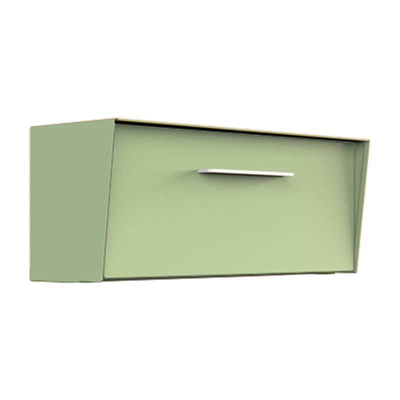 Satin Green Steel Mid-Century Modern Wall Mounted Mailbox