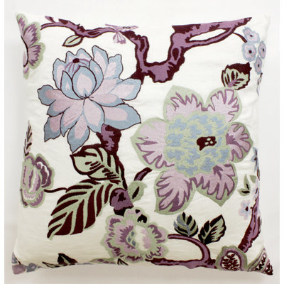 Embroidered Linen Throw Pillow