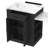 Extendable Island Console With Drawers, Double-Door Cabinet, And Open Shelving. Serves As Dining Table, Temporary Breakfast Bar, And Afternoon Tea Lounge,Black