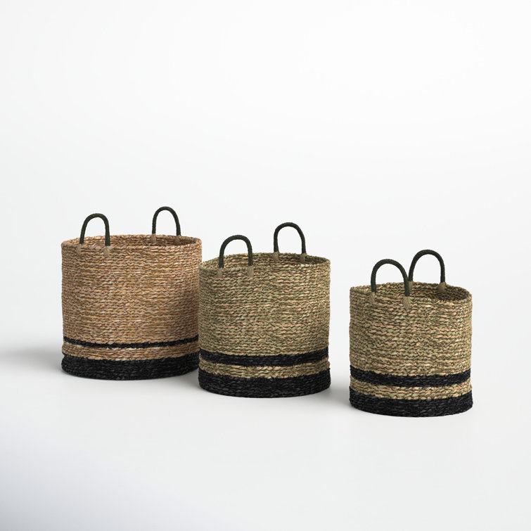 Natural Woven Grass Floor Basket - Medium - The Foundry Home Goods