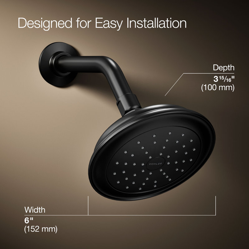Artifacts Full/Standard Fixed Shower Head with Katalyst Air Induction Spray, Matte Black