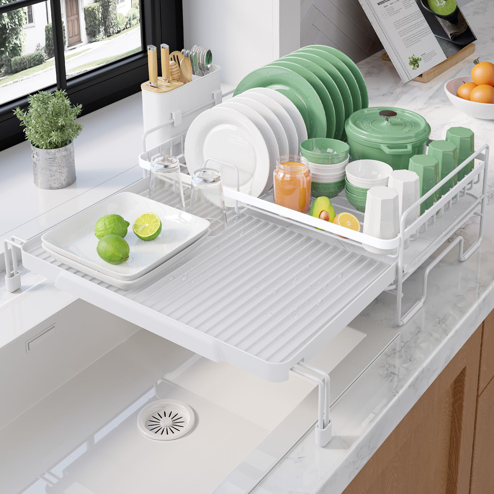 ZHONGSHANJUXING Extendable Dish Drying Rack (White) - Wayfair Canada