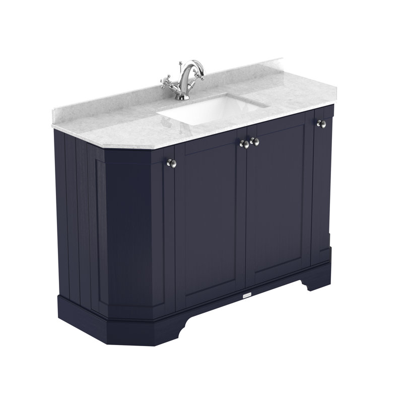 Old London 1200mm Free-standing Single Vanity, White, Twilight Blue