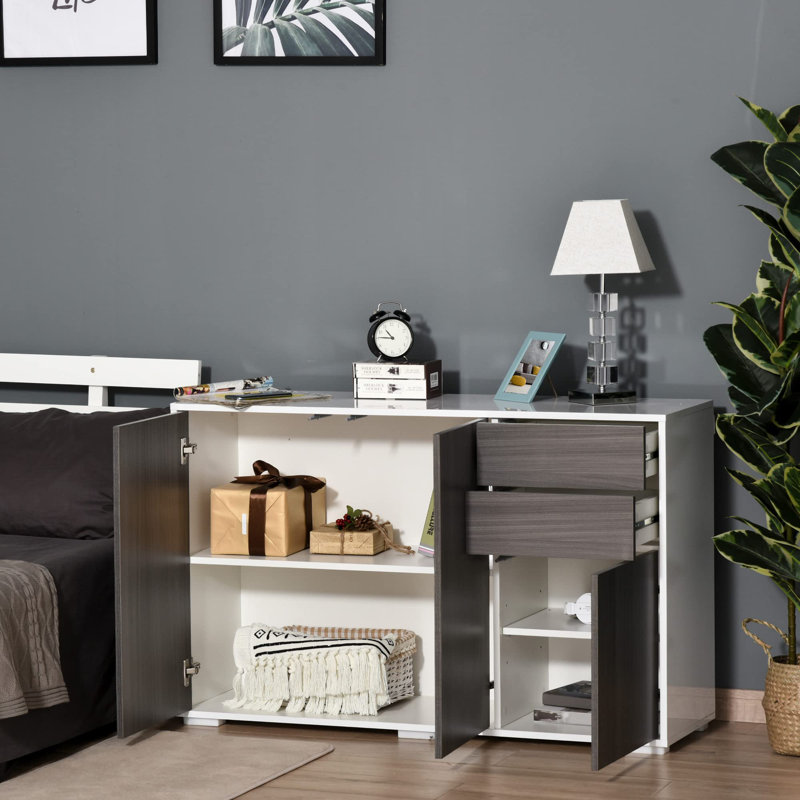 Tethys 117cm Sideboard, Light Grey and White