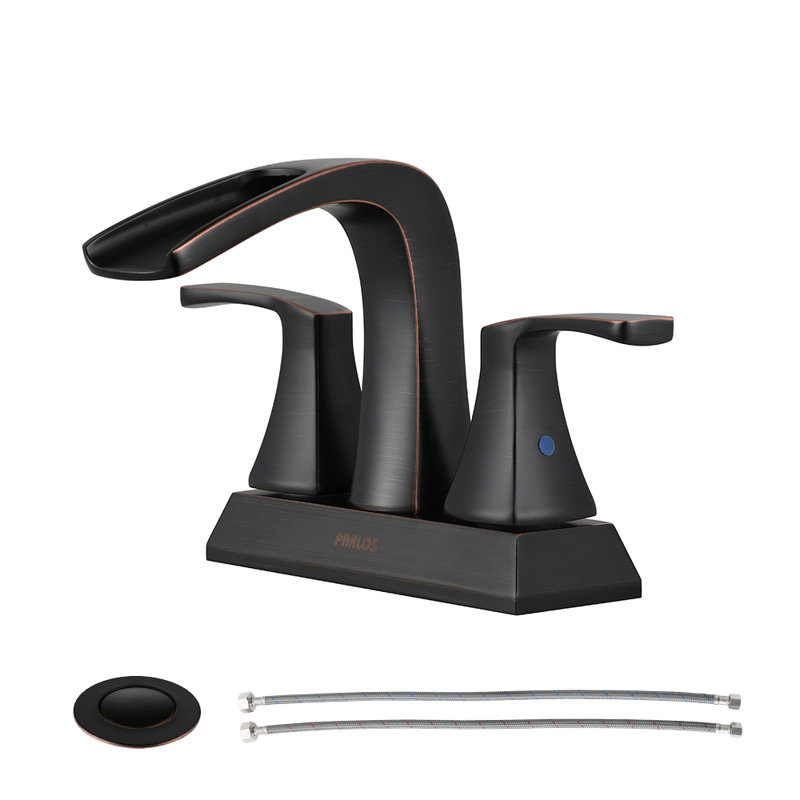 Doris Waterfall Centerset 2-handle Bathroom Faucet with Drain Assembly, Oil Rubbed Bronze