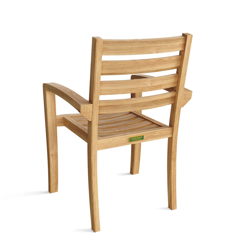 Catalina Stacking Teak Patio Dining Chairs