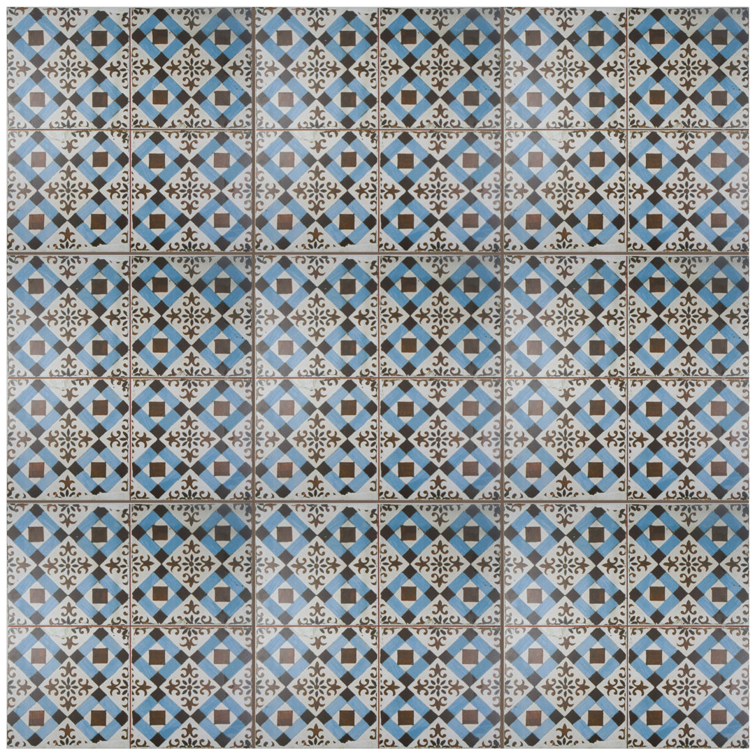 Kings Original 18" x 18" Ceramic Patterned Wall & Floor Tile Merola Tile