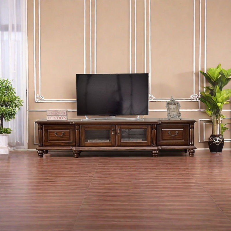 Meuble télé en bois massif de style américain, 78.74"