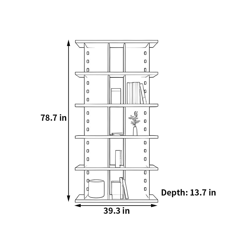 Une bibliothèque aux tendances personnalisées, (5 tablettes) H 78,7 po x l 39,3 po x P 13,7 po