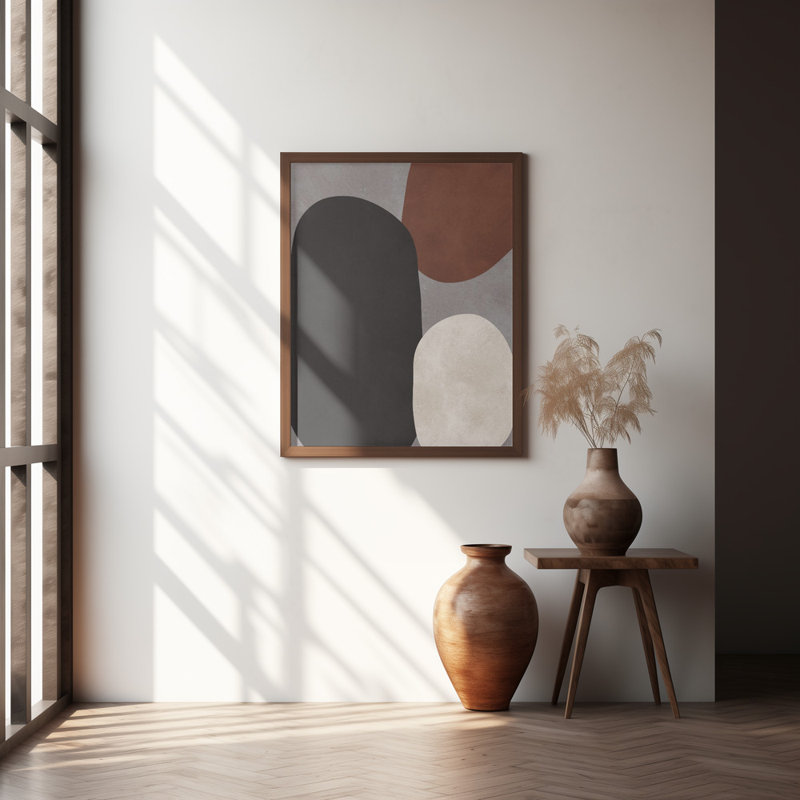 "Expressionist abstrait", art mural texturé encadré, Noir, noir, noir, noir, H 24 po x l 18 po