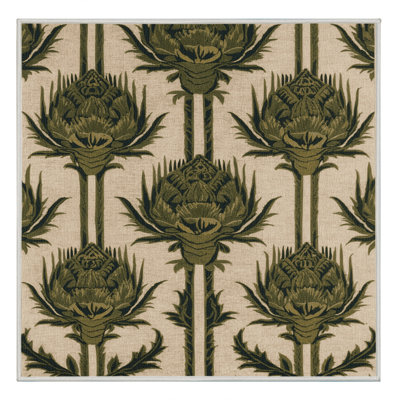 Tapis botanique beige lavable à la machine