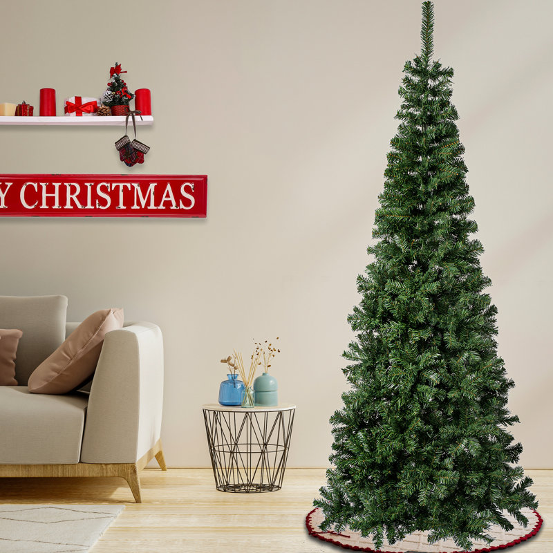 The Holiday Aisle® Linden Spruce Slim Tree, 7.5' H