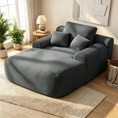 Convertible Boneless Chaise Lounge with No Assembly Required