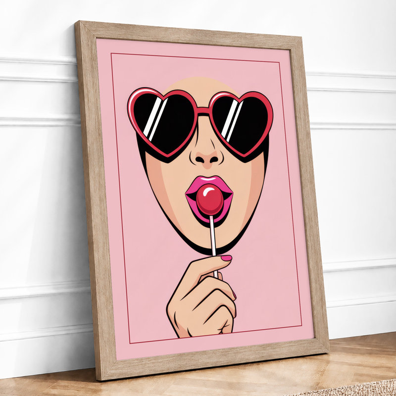 Lollipop Romance Modern - Framed Print, A1 - 84.1 x 59.4 cm, Oak
