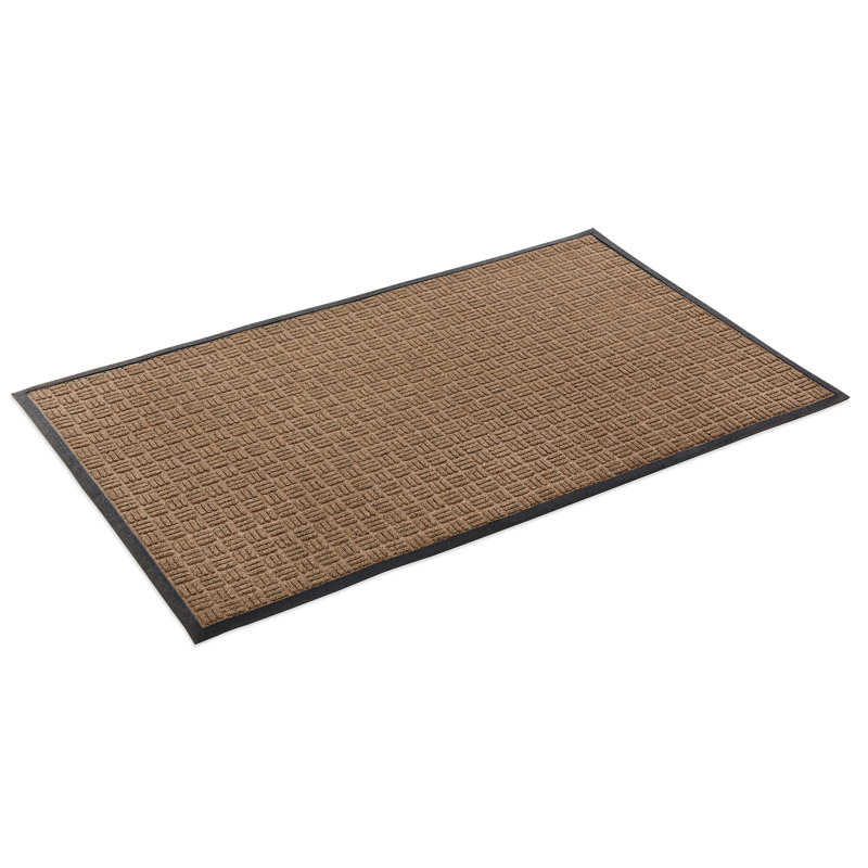 Ahron Non-Slip Geometric Indoor Doormat, Rectangle 1'6" x 2'6", Brown