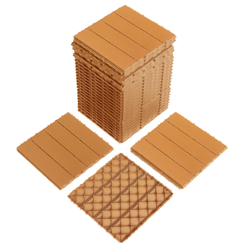 Carnet Plastic Interlocking Deck Tile, Light Brown, 29cm W x 29cm L