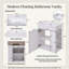 Meuble-lavabo flottant moderne de 21,6 po avec lavabo en céramique et rangement droit, assemblage requis, robinet et drain exclus-133751647
