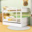 Lit superposé double avec lit gigogne simple et garde-corps-728518719