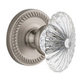 Grandeur Newport Rosette Double Dummy with Burgundy Crystal Door Knob