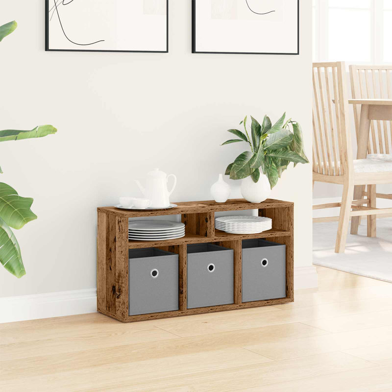 TV Stand, 14.96'' H x 28.35'' W x 8.86'' D, Old Wood