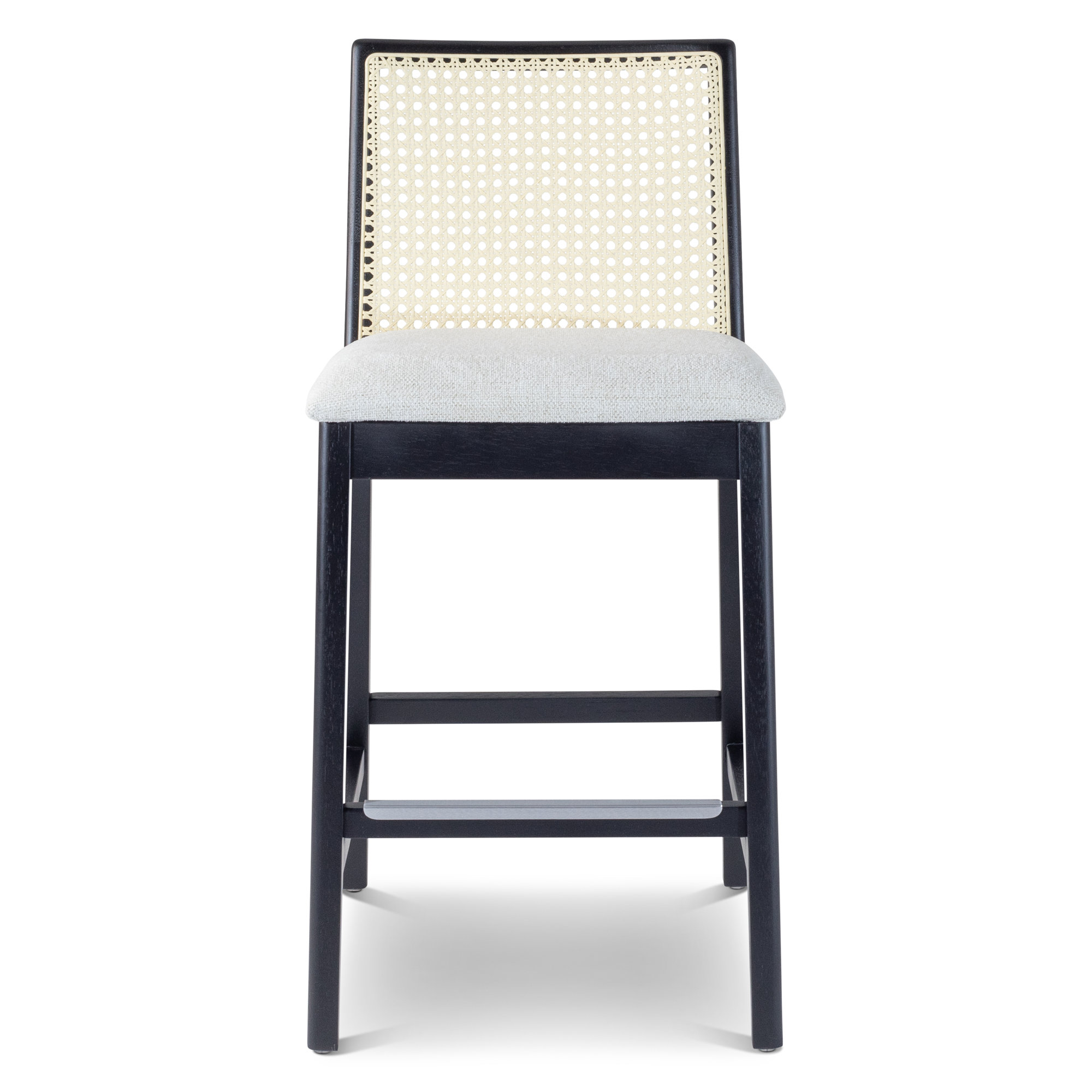 Mag Cane Bar & Counter Stool, Bar Stool (29.5" Seat Height), Light Gray/Ebano/Natural