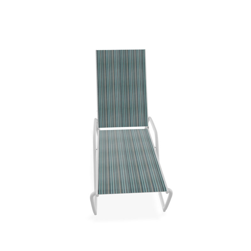 Outdoor Rust-Resistant Metal Chaise Lounge, Textured White, Vinyard