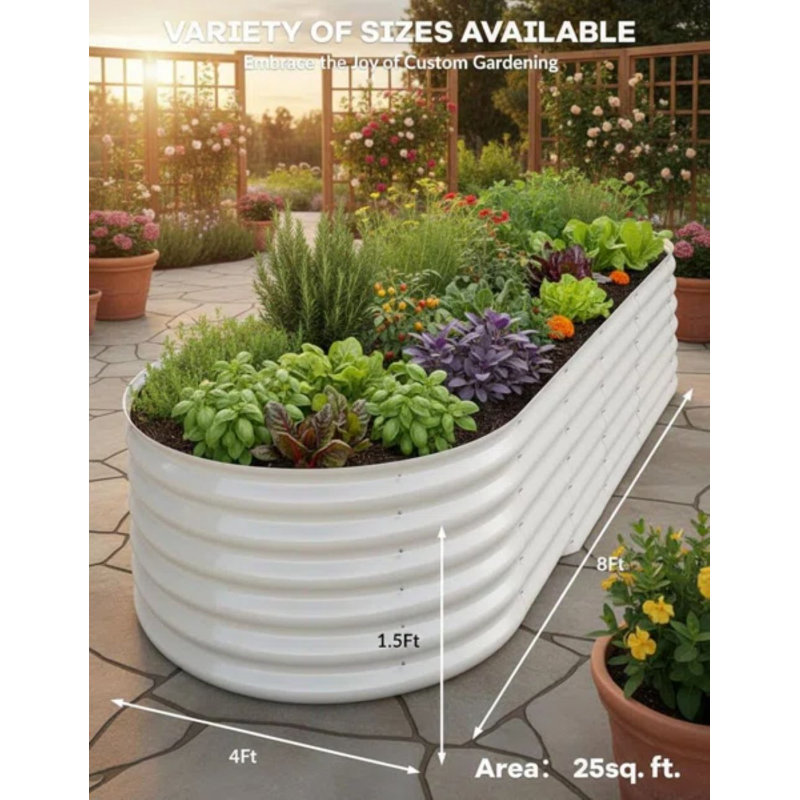 2pcs Heavy-Duty Raised Garden Beds, 17.7'' H x 94.4'' W x 47.2'' D