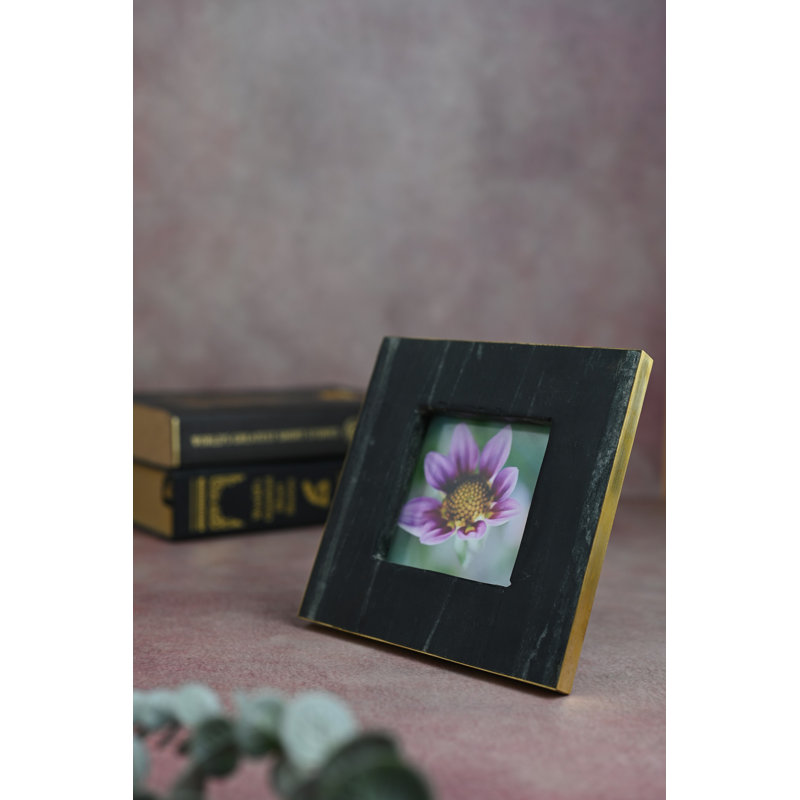 Barnesville Black Marble Picture Frame Med, 3.5" x 3.5"