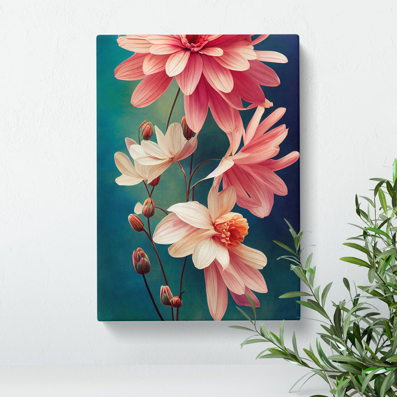 XV1022-3418X Peaceful Flower Scene - Print, Wrapped Canvas, 50cm H x 35cm W, No Matte