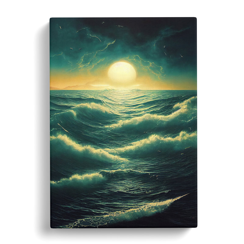 Seascape Painting Cyberpunk - Wrapped Canvas, 50cm H x 35cm W x 3cm D