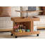 360°Rotating End Table with Wheels