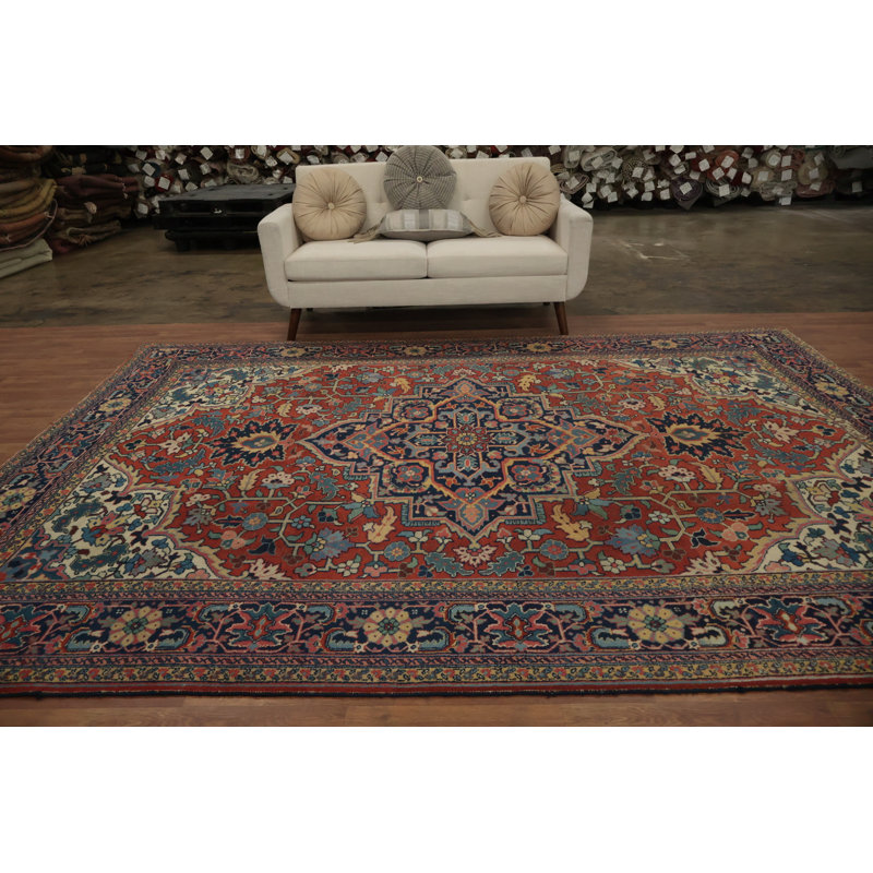 Tapis traditionnel à teinture de légumes antique 8 x 11