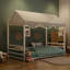 Structure de lit en métal de style Montessori, lit en forme de maison avec garde-corps pour enfants et tout-petits, assemblage facile, sans lattes-845369297