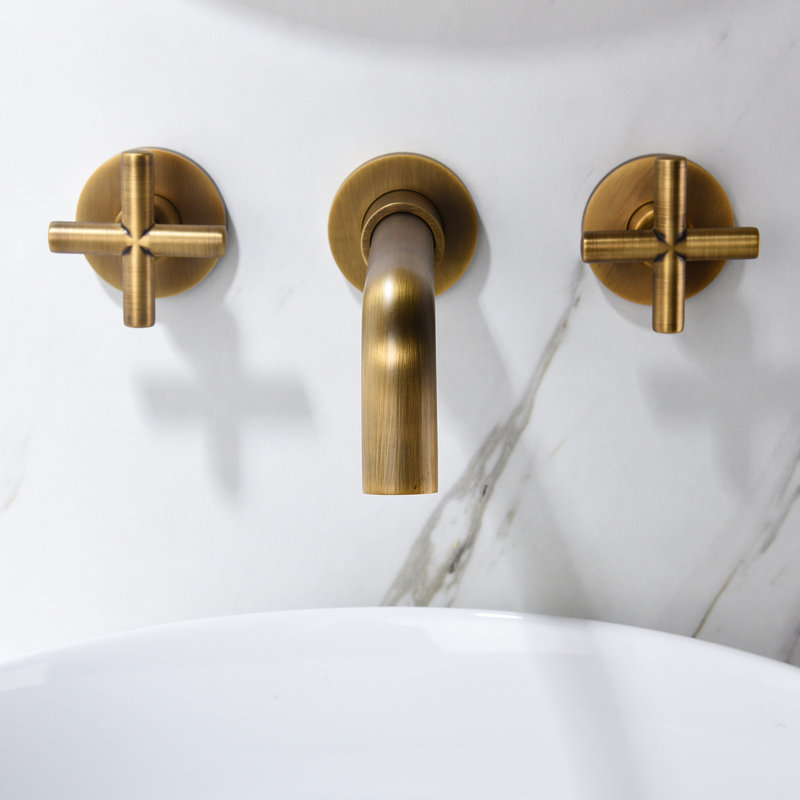 Bathroom Sink Wall Mount Faucet Bronze Version - , Enhances Aesthetics Mounted Tap In Brass Cartridge, 7-Layer Surface Protection For Longevity