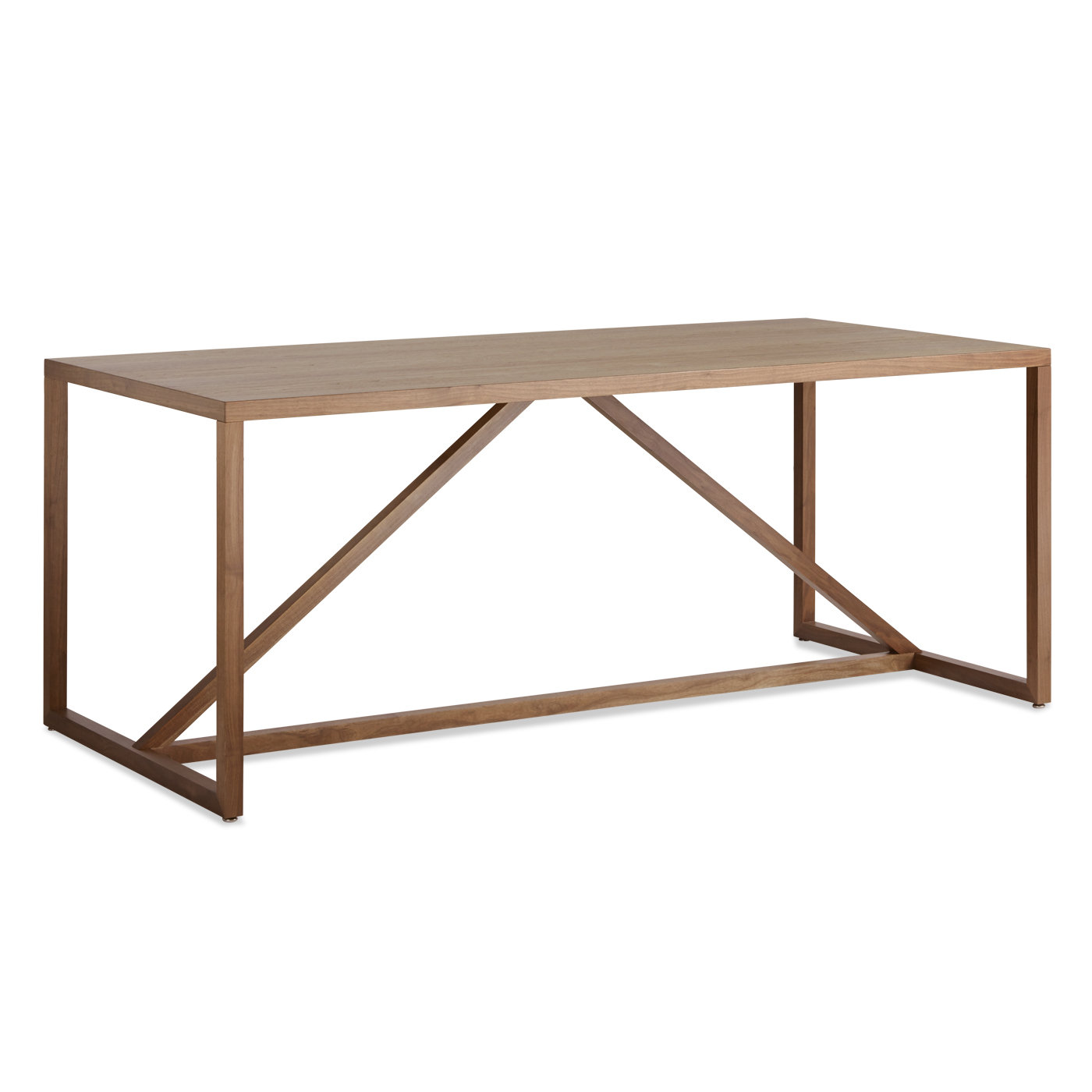 Strut Dining Table, Walnut, 35" W x 75" L, Standard (29" Height)