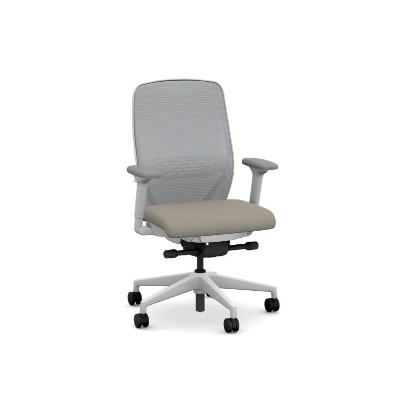 HON Nucleus Mesh Ergonomic Office Chair, Advanced Tilt, Designer White Frame, Gray, Gray, Designer White