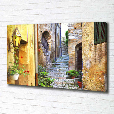 A Charming Street - Wrapped Canvas Print